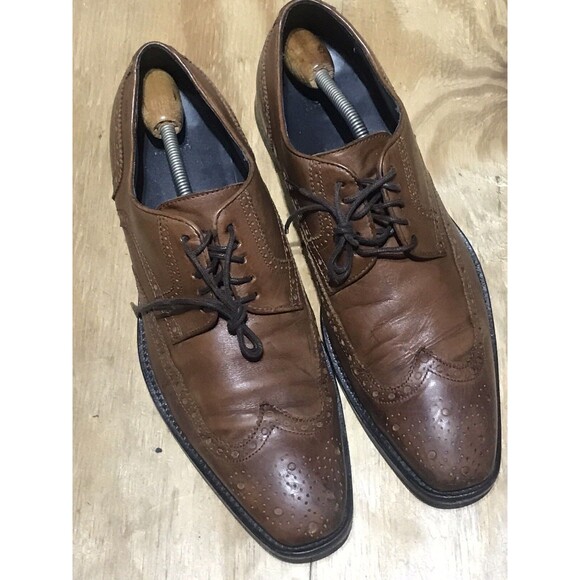hugo boss Brown Leather Wing Tip Vero Cuoio Lace Up Shoes Men 9.5 main image 4